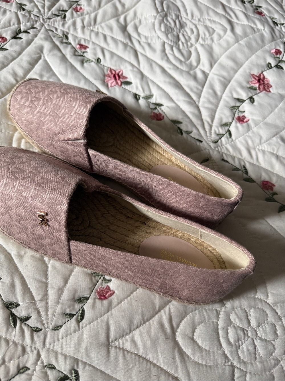 Michael Kors Blush Pink Woven Slip-On Espadrilles